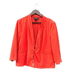 NYCC New York Clothing Co Red Open Front Shawl Collar Blazer Jacket Women's XL
